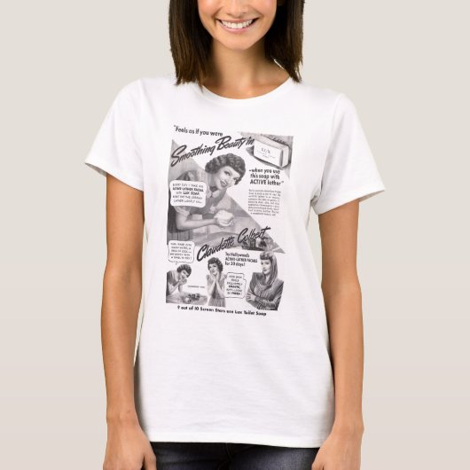 Claudette Colbert T-Shirt Lux Soap AD 1942 (Voorkant)