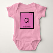 Claudette Name Chemistry Element Periodieke Tabel Romper (Voorkant)