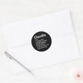 Claudia Definitie Persoonlijke Naam Grappig Kerstm Ronde Sticker (Envelop)