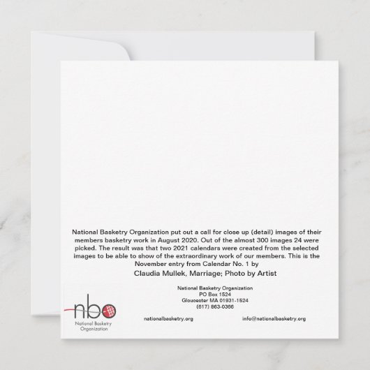 Claudia Mullek, huwelijk Notitiekaartje (Achterkant)