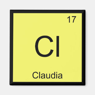 Claudia Naam Chemie Element Periodiek Systeem Magneet
