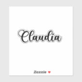 Claudia Naam - Handgeschreven kalligrafie Sticker (Vel)