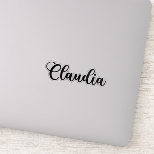 Claudia Naam - Handgeschreven kalligrafie Sticker (Detail)