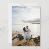 Claudia Poeder Blauw Elegant Huwelijk Kaart (Achterkant)