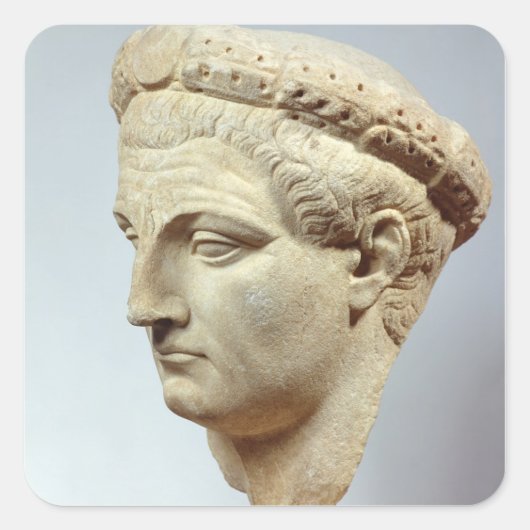 Claudius, marmer, 41-54 AD Vierkante Sticker (Voorkant)