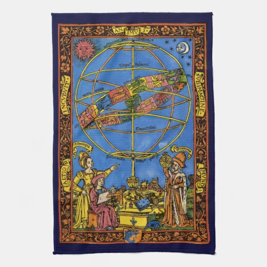 Claudius Ptolemaeus Astronoom, Vintage Hemellich Theedoek (Verticaal)