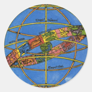 Claudius Ptolemaeus Astronoom, Vintage Hemellicham Ronde Sticker