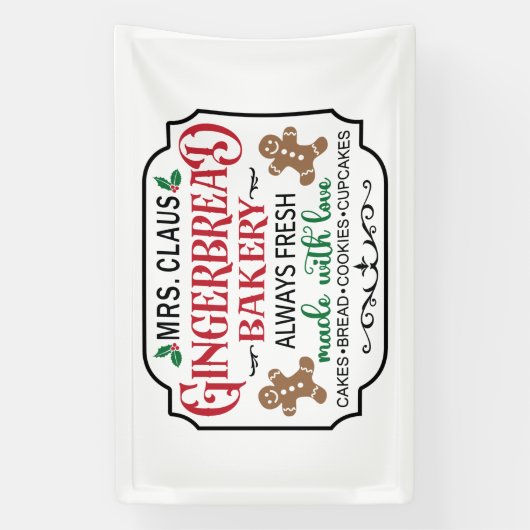 Claus Bakery-kerstman Noordpool Spandoek (Verticaal)