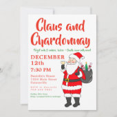Claus Chardonnay Dames Wijn Nacht Kerstfeest Feestdagenkaart (Voorkant)