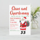 Claus Chardonnay Dames Wijn Nacht Kerstfeest Feestdagenkaart (Staand voorkant)