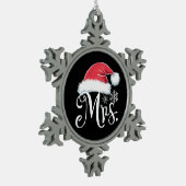 Claus Couples Matching Kerstpyjama Santa Tin Sneeuwvlok Ornament (Links)