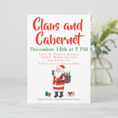 Claus en Cabernet Kerstfeest Feestdagenkaart (Staand voorkant)