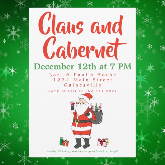 Claus en Cabernet Kerstfeest Feestdagenkaart