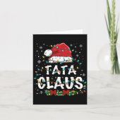 Claus Funny Christmas Lights Pajama Family Matchin Kaart (Voorkant)