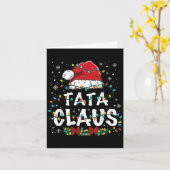 Claus Funny Christmas Lights Pajama Family Matchin Kaart (Gele Bloem)