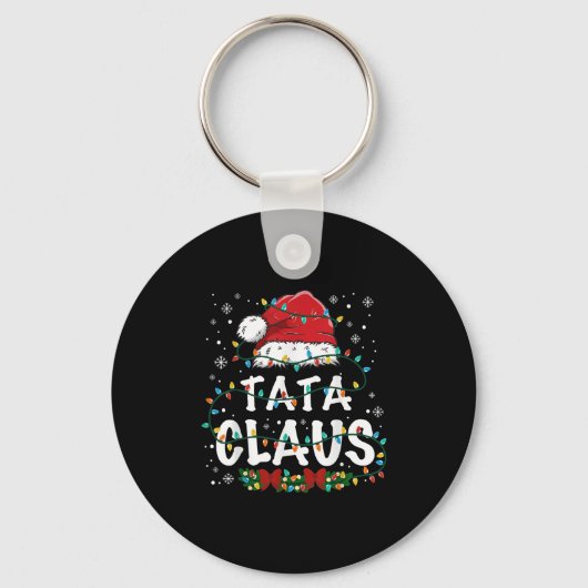 Claus Funny Christmas Lights Pajama Family Matchin Sleutelhanger (Voorkant)