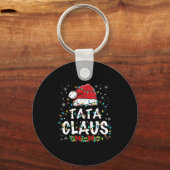 Claus Funny Christmas Lights Pajama Family Matchin Sleutelhanger (Voorkant)