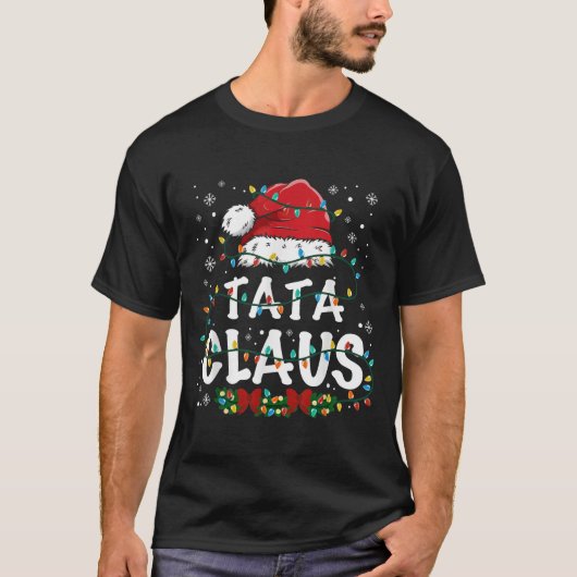 Claus Funny Christmas Lights Pajama Family Matchin T-shirt (Voorkant)