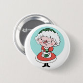 Claus-kerstknop Ronde Button 5,7 Cm (Voorkant /achterkant)