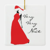 Claus Naughty en Nice Keramisch Ornament (Achterkant)