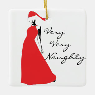 Claus Naughty en Nice Keramisch Ornament