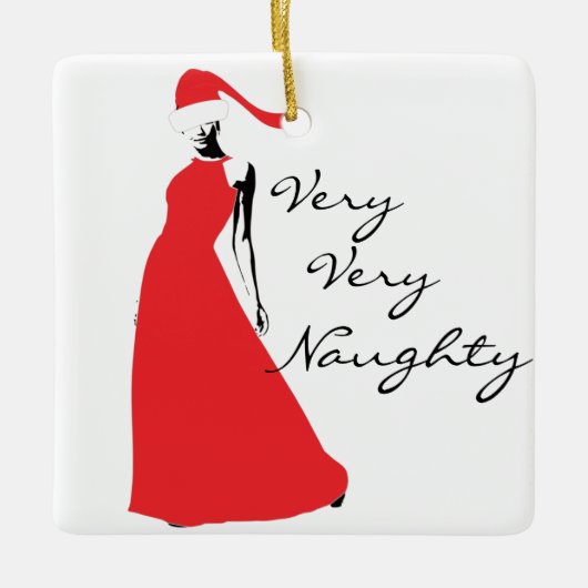 Claus Naughty en Nice Keramisch Ornament (Voorkant)