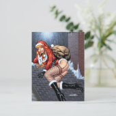 Claus on the Rooftop die Santas Cadeaus levert Feestdagenkaart (Staand voorkant)