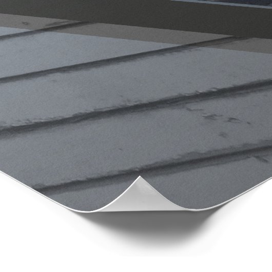 Claus on the Rooftop die Santas Cadeaus levert Poster (Hoek)