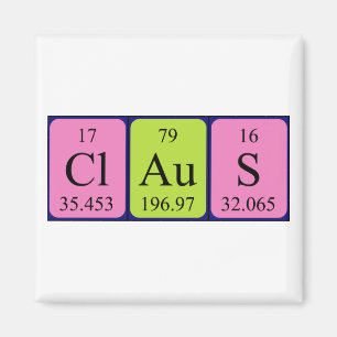 Claus periodiek table name magnet