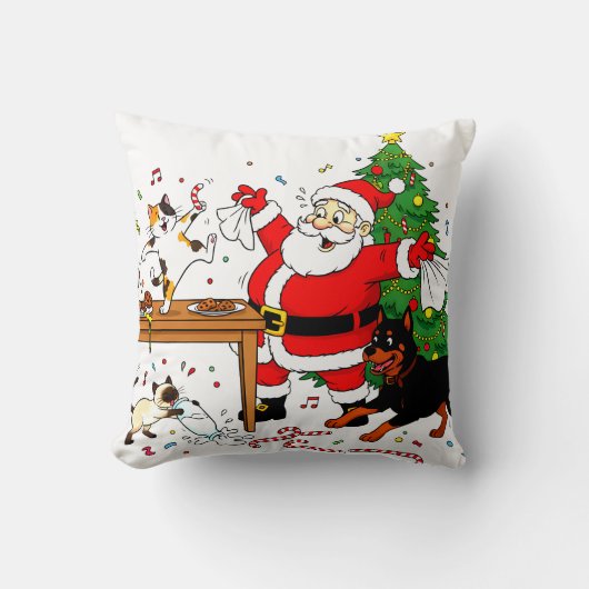 Claus-trofobie: Santa's Cookie Chaos Crew Kussen (Voorkant)