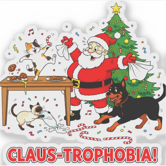 Claus-trofobie: Santa's Cookie Chaos Crew Sticker (Voorkant)