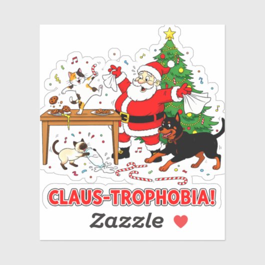 Claus-trophobia: Santa’s Cookie Chaos Crew Sticker (Vel)