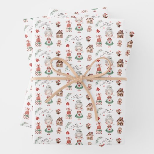 Claus Wrapping Paper Flat Sheet Set of 3 (In situ)