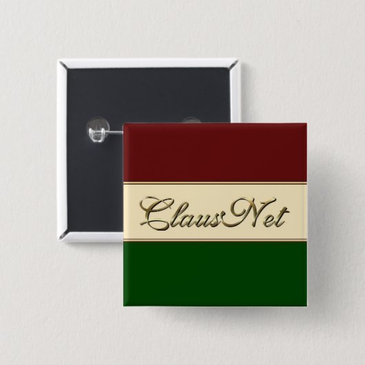 ClausNet-lid Vierkante Button 5,1 Cm (Voorkant /achterkant)
