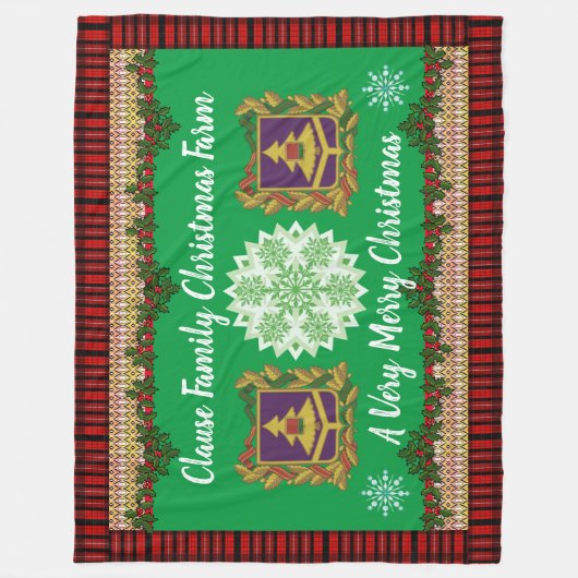 Clausule Boerderij kerstmis op persoonlijke titel Fleece Deken (Voorkant)