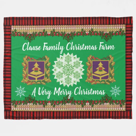 Clausule Boerderij kerstmis op persoonlijke titel Fleece Deken (Voorkant (Horizontaal))
