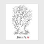 Clavaire Jaune Mushroom Sticker (Vel)