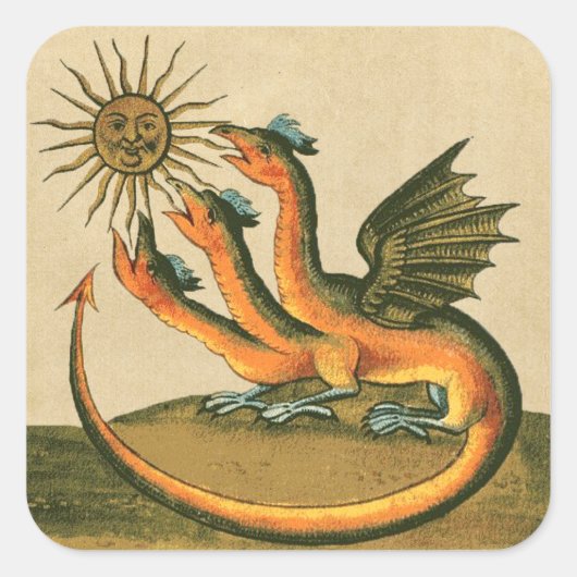 Clavis Artis Alchemy Dragons Vierkante Sticker (Voorkant)
