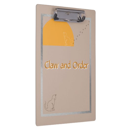 Claw and Order - Cat Humour Clipboard Klembord (Rechts)