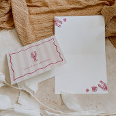 "Claw-fully Grateful" Roze & Rode Streep Kreeft Bedankkaart