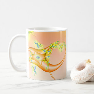 Claw Oranje en gele fractale kunst Koffiemok