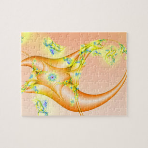 Claw Oranje en gele fractale kunst Legpuzzel