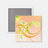 Claw | Oranje en gele fractale kunst Magneet (Voorkant / Achterkant)