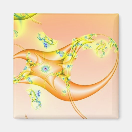 Claw | Oranje en gele fractale kunst Magneet (Voorkant)