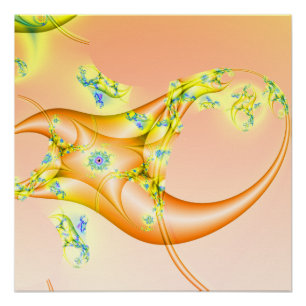 Claw Oranje en gele fractale kunst Perfect Poster