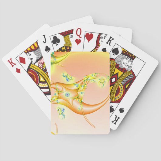 Claw | Oranje en gele fractale kunst Pokerkaarten (Achterkant)