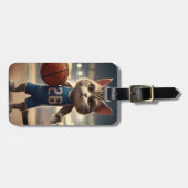 Claw-some Hoops: De onverschrokken kat basketballe Bagagelabel (Voorkant horizontaal)