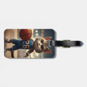 Claw-some Hoops: De onverschrokken kat basketballe Bagagelabel (Achterkant horizontaal)