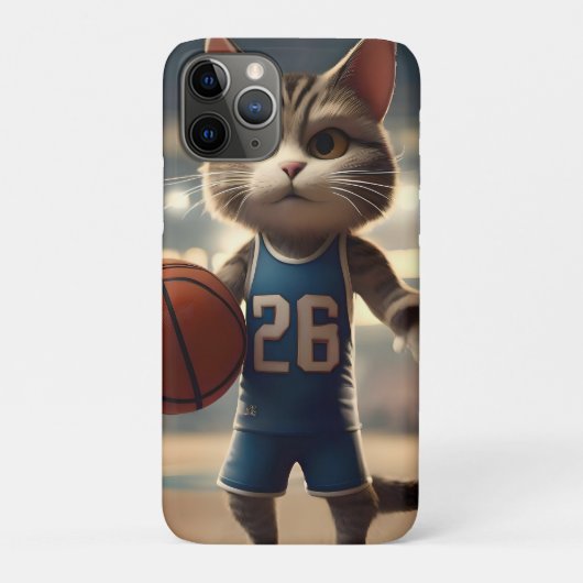 Claw-some Hoops: De onverschrokken kat basketballe Case-Mate iPhone Case (Achterkant)