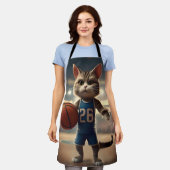 Claw-some Hoops: De onverschrokken kat basketballe Schort (Gedragen)